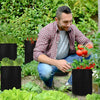 NOVEDEN 5 Packs 10 Gallon Plant Grow Bags with Window Flap (Black) NE-PB-101-KJ