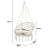 NOVEDEN Hammock Chair Swing with Cushion and Pillow (Beige) NE-HC-101-XXW