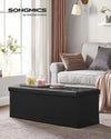 SONGMICS 109cm Folding Storage Ottoman Bench Black