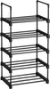 SONGMICS 5 Tier Metal Shoe Rack for 10 Pairs of Shoes Black