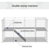 SONGMICS Metal Wire Two-Story Pet Playpen with Zip Ties White