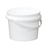 Bulk 10x 2L Plastic Buckets + Lids - Empty White With Handle - Small Food Pail