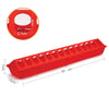 50cm Long Poultry Feeder Chicken Feeding Trough Red Plastic Flip Top Container