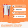 2 Frame Honey Extractor Stainless Manual Spinner Crank Honey Bee Hive Beekeeping