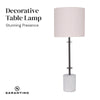 Sarantino Concrete & Metal Table Lamp with Off-White Linen Shade