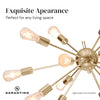 Sarantino 15-Light Sputnik Chandelier in Brass Finish