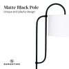 Sarantino Metal Floor Lamp with Marble Base & Off-White Shade