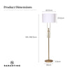 Sarantino Brushed Gold Height-Adjustable Metal Floor Lamp