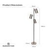 Sarantino 3-Shade Metal Floor Lamp Nickel & Matte Black Finish