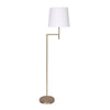 Sarantino Metal Floor Lamp in Antique Brass Finish with Cream Linen Fabric Shade