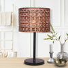 Sarantino Rattan Desk Lamp With Black Marble Base