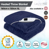 Laura Hill Heated Electric Blanket Coral Warm Fleece Winter Blue