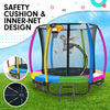 Kahuna 8ft Outdoor Trampoline Kids Children With Safety Enclosure Mat Pad Net Ladder Basketball Hoop Set - Rainbow