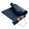 Powertrain Eco-friendly Dual Layer 6mm Yoga Mat | Navy | Non-slip Surface And Carry Strap For Ultimate Comfort And Portability