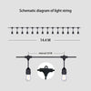 15M Plug Festoon String Lights Kits Globe Outdoor Christmas Party Garden