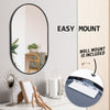 2 Set La Bella Black Wall Mirror Oval Aluminum Frame Makeup Decor Bathroom Vanity 50x75cm