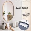 2 Set La Bella Gold Wall Mirror Oval Aluminum Frame Makeup Decor Bathroom Vanity 50x75cm