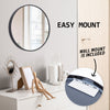 La Bella Black Wall Mirror Round Aluminum Frame Makeup Decor Bathroom Vanity 50cm