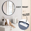 2 Set La Bella Black Wall Mirror Round Aluminum Frame Makeup Decor Bathroom Vanity 70cm