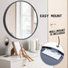 2 Set La Bella Black Wall Mirror Round Aluminum Frame Makeup Decor Bathroom Vanity 80cm