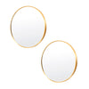 2 Set La Bella Gold Wall Mirror Round Aluminum Frame Makeup Decor Bathroom Vanity 50cm