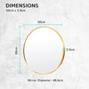 2 Set La Bella Gold Wall Mirror Round Aluminum Frame Makeup Decor Bathroom Vanity 50cm