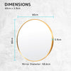 2 Set La Bella Gold Wall Mirror Round Aluminum Frame Makeup Decor Bathroom Vanity 60cm