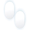 2 Set La Bella LED Wall Mirror Oval Touch Anti-Fog Makeup Decor Bathroom Vanity 50x75cm