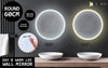 2 Set La Bella LED Wall Mirror Round Touch Anti-Fog Makeup Decor Bathroom Vanity 60cm