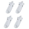 Rexy 4 Pack Large White Seamless Sport Sneakers Socks Non-Slip Heel Tab