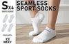 Rexy 4 Pack Small White Seamless Sport Sneakers Socks Non-Slip Heel Tab