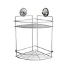 PowerLoc Double Corner Shelf Large Removable Suction - Chrome