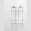 PowerLoc Double Corner Shelf Removable Suction Small - White