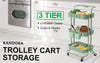 Kandoka 3 Tier Green Trolley Cart Storage Utility Rack Organiser Swivel Kitchen