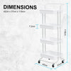 Kandoka 4 Tier White Trolley Cart Storage Utility Rack Organiser Swivel Kitchen