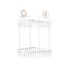 KiahLoc White Double Corner Shelf Removable Suction