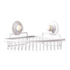 KiahLoc White Medium Corner Basket Removable Suction