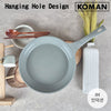 KOMAN 28cm Grey Shinewon Vinch IH Frypan Frying Pan Non-stick Induction Ceramic + Glass Lid