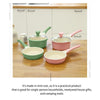 Happy Lambs 16cm Ivory Sauce Pot Frying Pan w/ a Lid Set Non-Stick Stone Induction IH Frypan