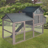 YES4PETS Grey XL Chicken Coop Rabbit Guinea Pig Hutch Ferret Guinea Pig House