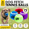 Pet Basic 72PCE Tennis Balls Brightly Coloured Paw Print Design Fetch 6cm