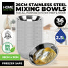 Home Master 36PCE Mixing Bowl 26cm High Quality Polished Stainless Steel 2.5L