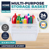 Home Master 24PCE Storage Baskets With Handles Stackable Multipurpose 30cm