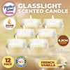 Perfect Scent 12PCE French Vanilla Scented Fragrant Candle Glass Holder 6.5cm