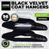 Home Master 96PCE Velvet Coat Hangers Black Slim Design Swivel Hooks 45cm