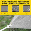 Handy Hardware 18PCE 130GSM Grey Tarpaulin UV Resistant Waterproof 2.4 x 3m