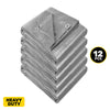 Handy Hardware 12PCE 130GSM Grey Tarpaulin UV Resistant Waterproof 3.6 x 3m