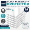 Home Master 24PCE Tablecloth Protectors Clear Waterproof Reusable 225cm