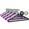 Home Master 96PCE Coat Hangers PVC Coated Non-Slip Coloured Chrome Hook 40cm