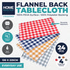 Home Master 24PCE Tablecloths Flannel Back Cheque Design Reusable 225cm